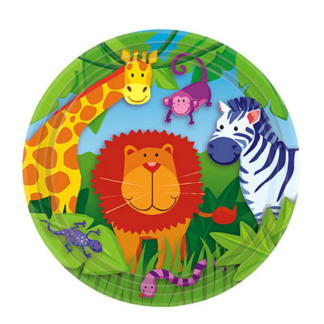 8 Jungle Animals Lunch Plates